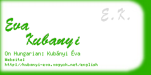eva kubanyi business card